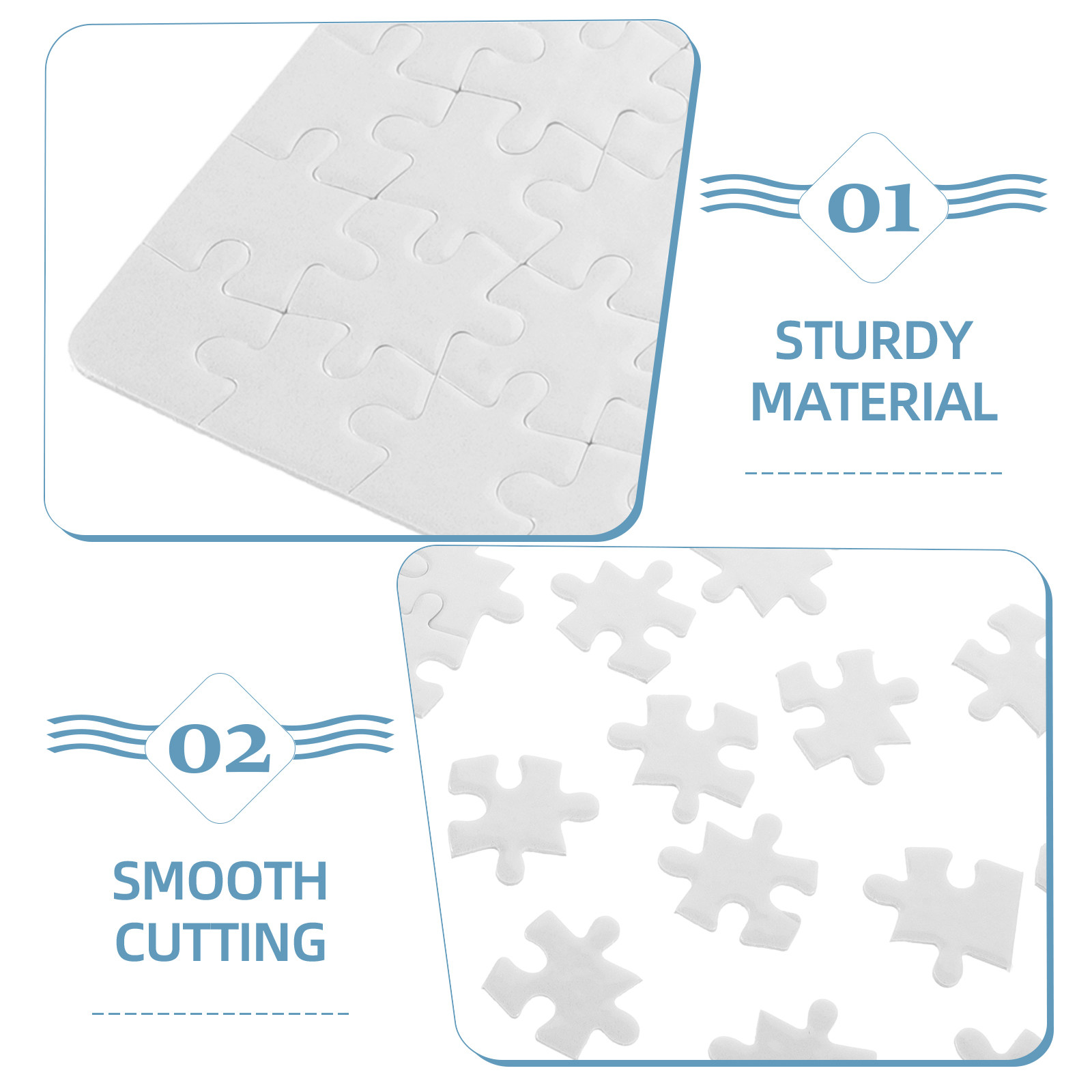 4Sheets Blank Puzzle Pieces Wh - Puzzle Blank White ulasan dan harga