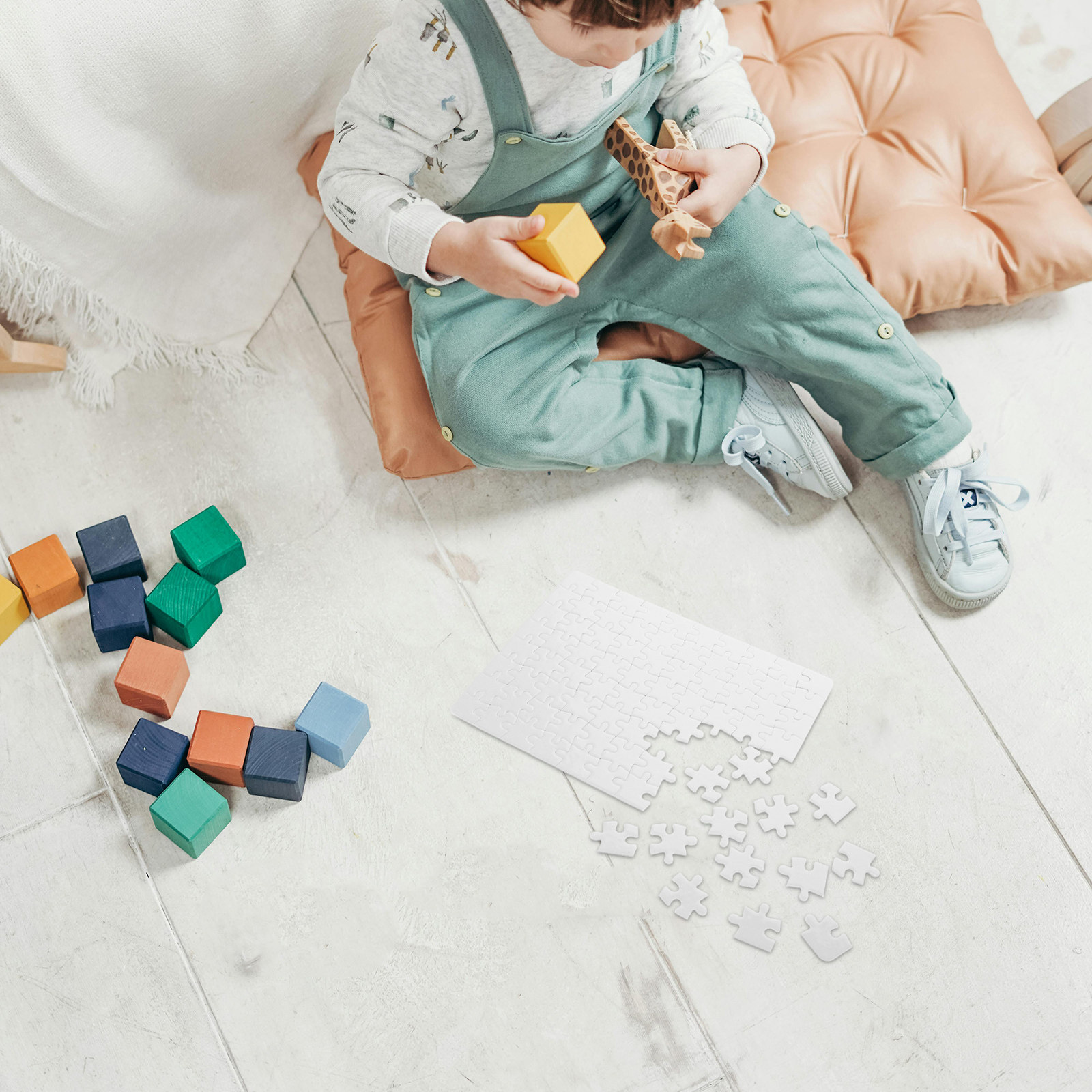 4Sheets Blank Puzzle Pieces Wh - Puzzle Blank White ulasan dan harga